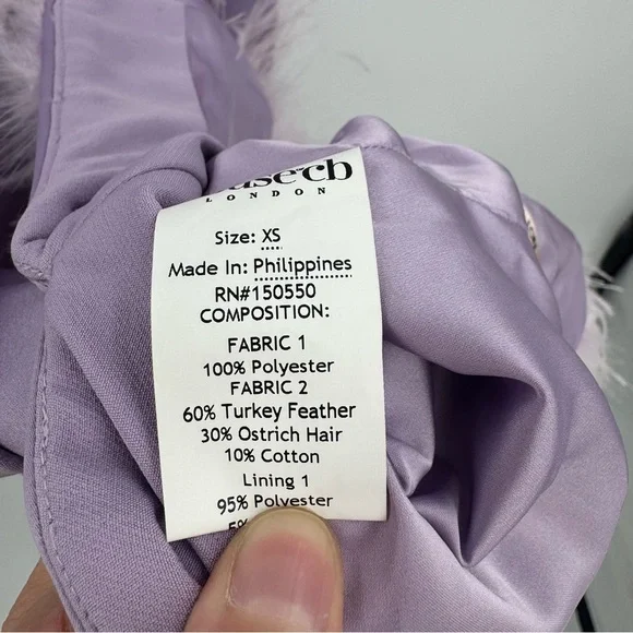 House of CB Lilac Feather-Hem Midi Dress - Picture 8 of 11